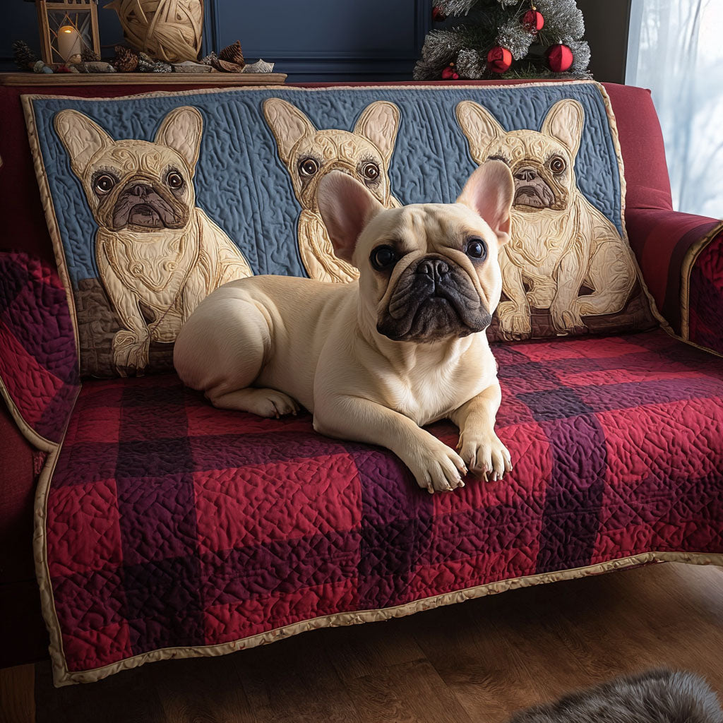 Frenchie Dreamland Quilted Sofa Cover Best Slip Covers For Furniture Cool Gifts For Dog Lovers