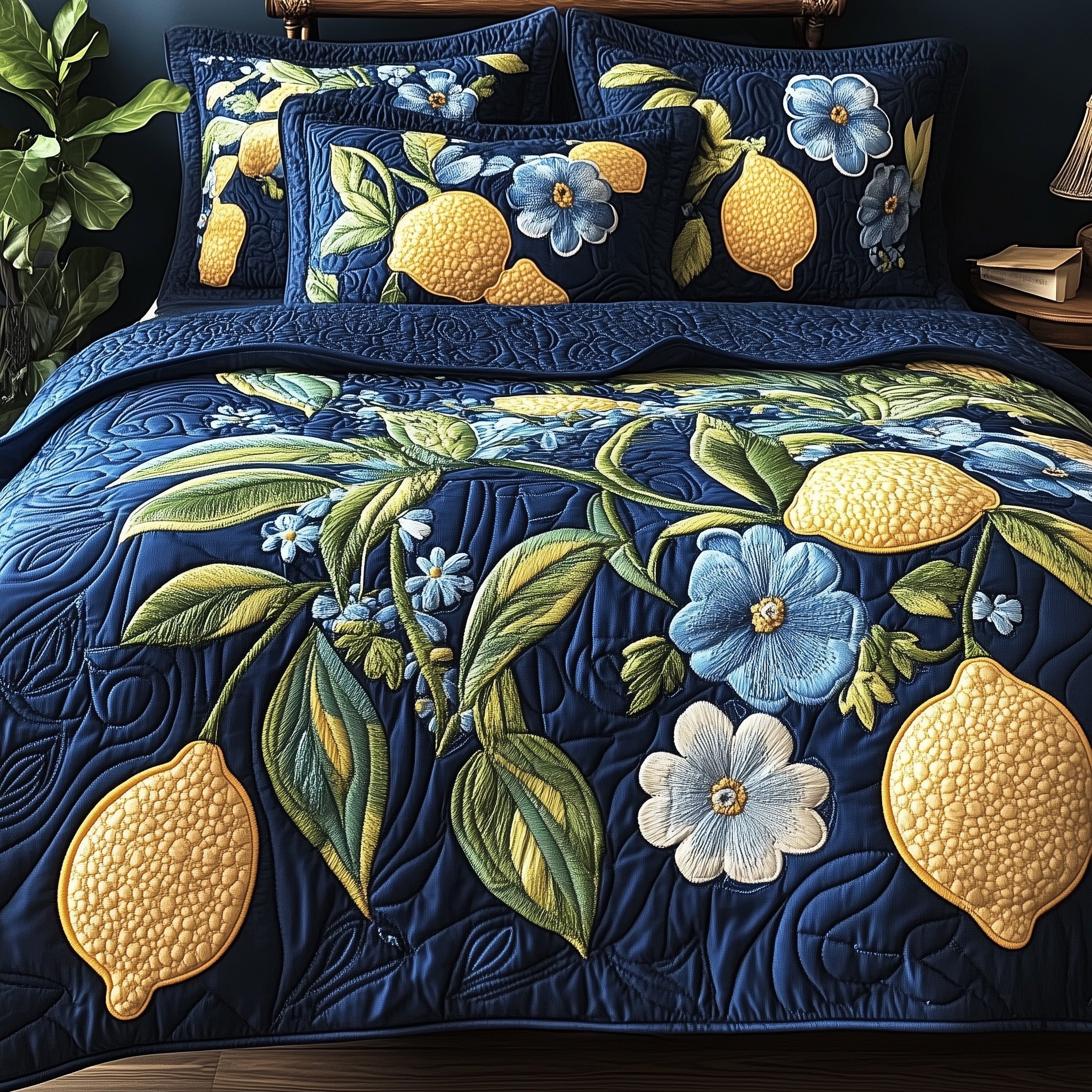 Fresh Lemon Quilted Bedding Set Bedspread Quilts Gifts To Daughter From Mom