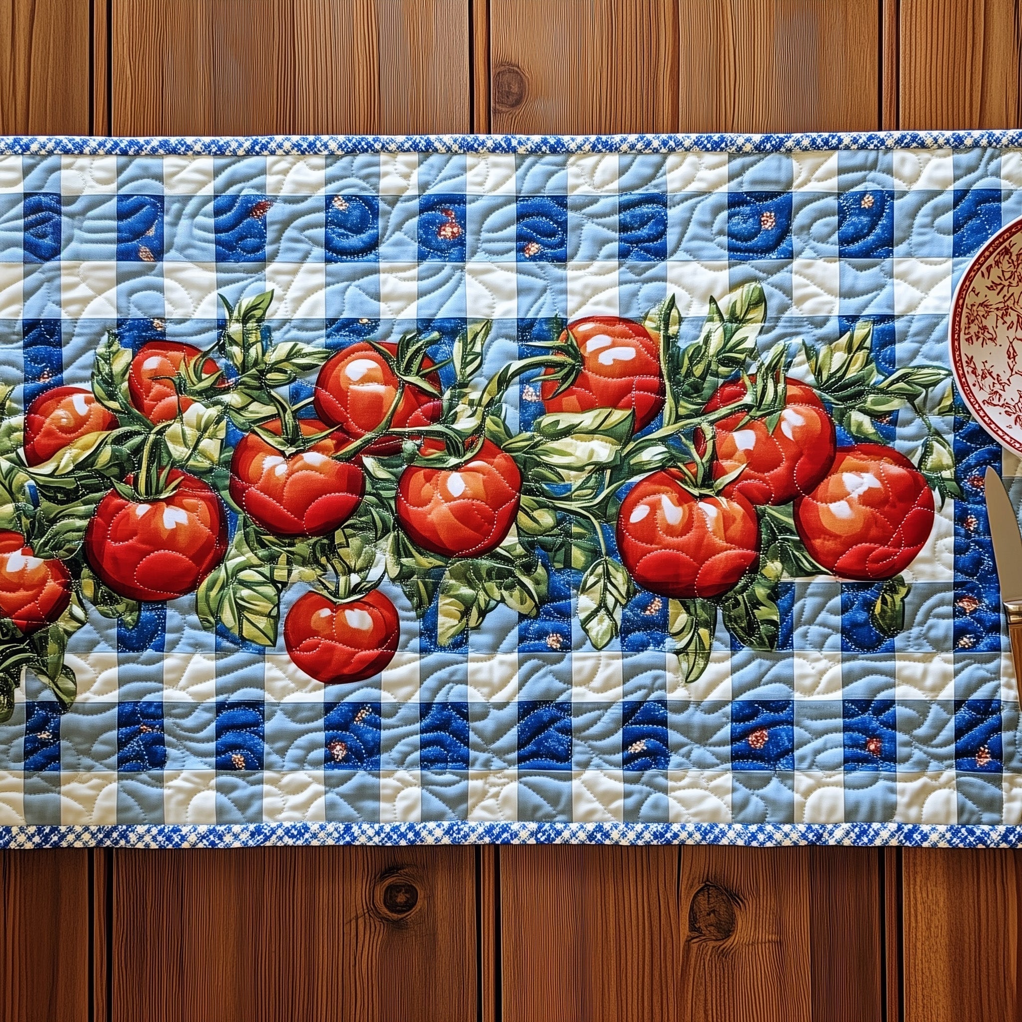 Fresh Tomato Quilted Table Runner Kitchen Table Decor Ideas Mother's Day Gifts From Grandkids