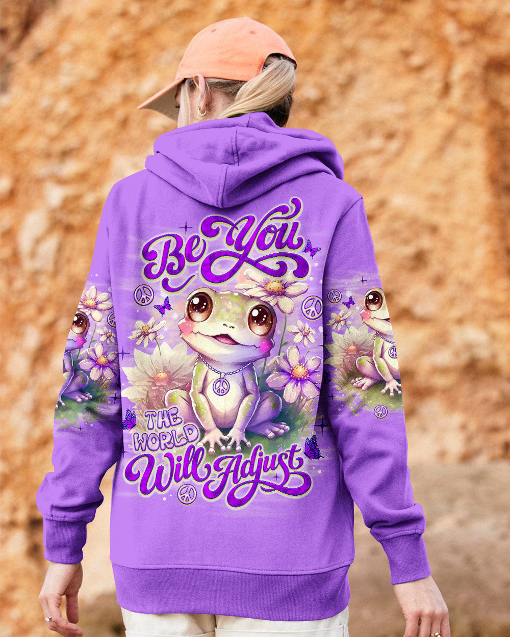 Frog Be You The World Will Adjust Zipper Hoodie Inspirational Quote Pullover Gift For Sister - Image 2