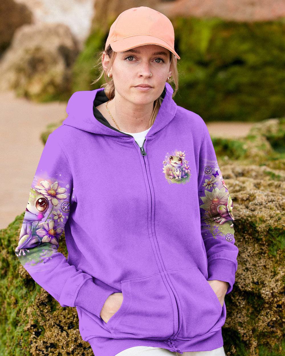 Frog Be You The World Will Adjust Zipper Hoodie Inspirational Quote Pullover Gift For Sister