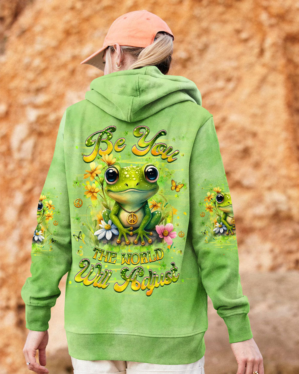Frog Be You The World Will Adjust Zipper Hoodie Motivational Quote Pullover Gift For Wife - Image 2