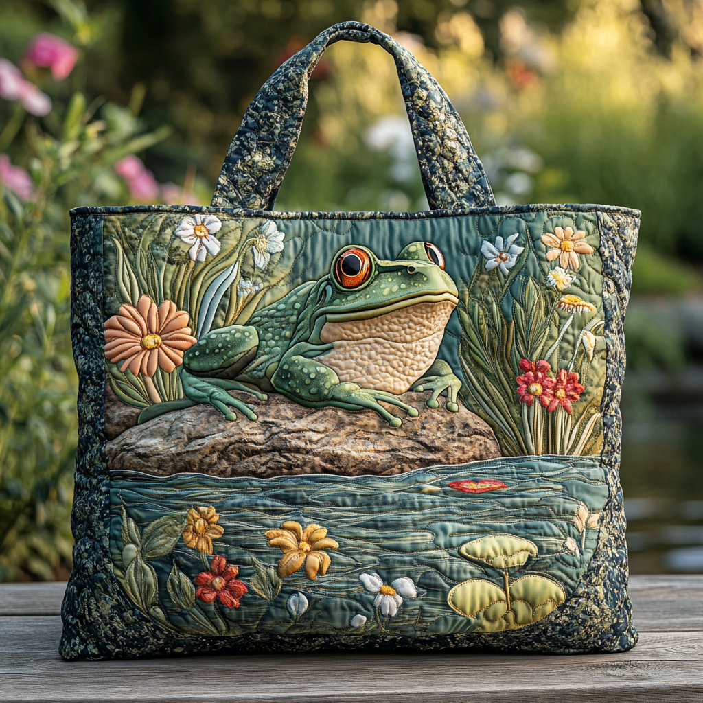 Frog Charm Quilted Tote Bag The Best Tote Bag Best Gifts For Mom Birthday
