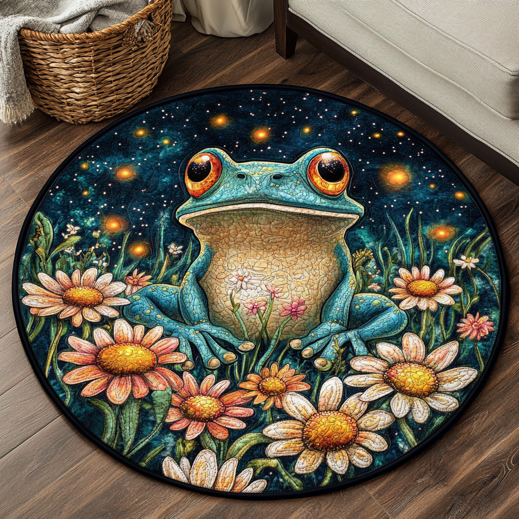 Froggy Whimsy Quilted Round Mat Large Round Mat The Best Mother's Day Gifts