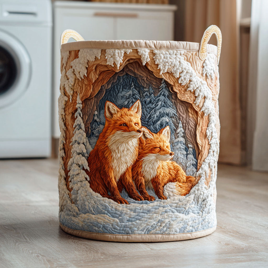Frost Cave Fox Quilted Laundry Basket Unusual Laundry Basket Best Gifts For Fox Lovers