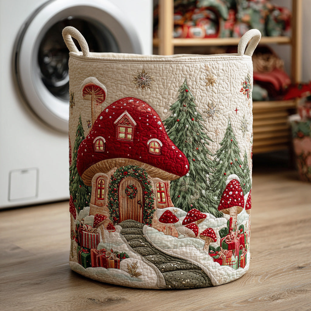 Frostcap Mushroom Trail Quilted Laundry Basket Best Dirty Clothes Hamper Christmas Presents For Mom