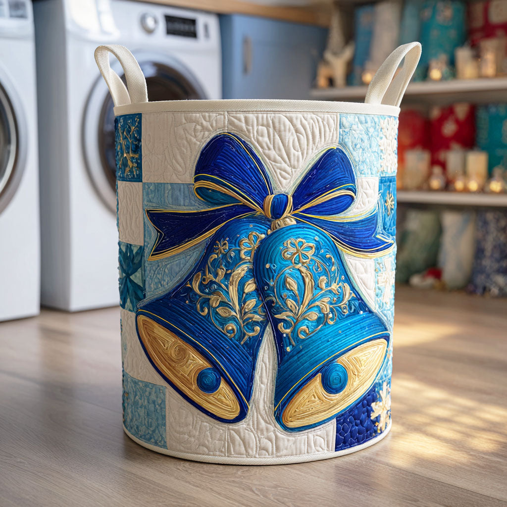Frosted Holiday Ribbon Quilted Laundry Basket Best Foldable Laundry Basket Gifts For The Family Christmas