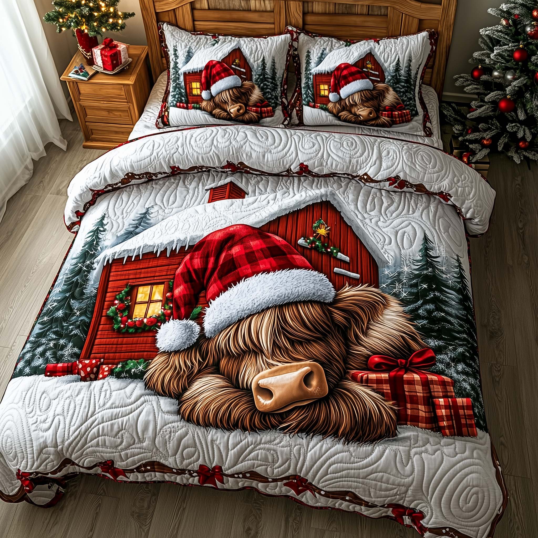 Frosted Homestead Quilted Bedding Set Xmas Bedroom Ideas Christmas Gifts For Dad