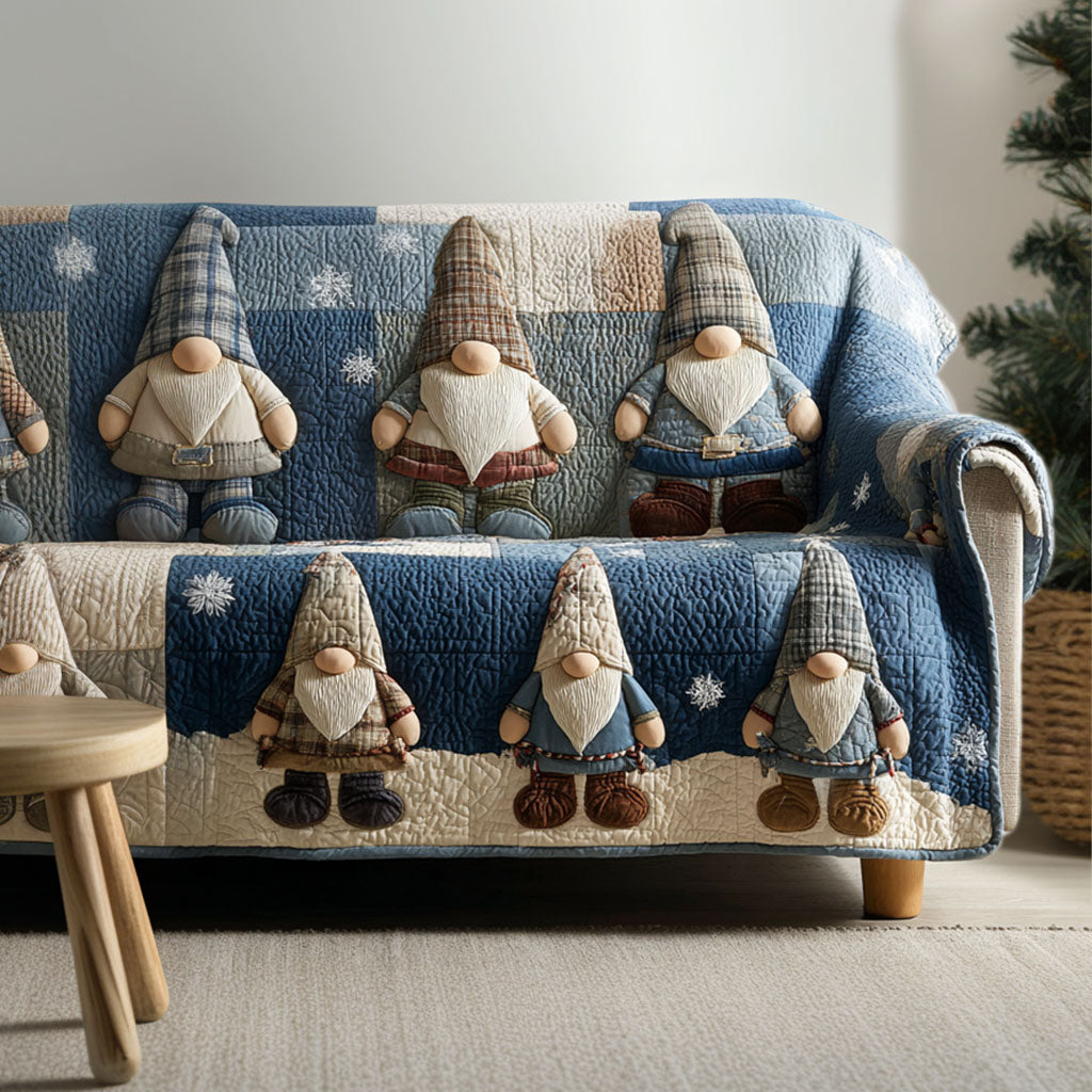Frosty Beard Friends Quilted Sofa Cover Winter Living Room Decor Thoughtful Christmas Gifts