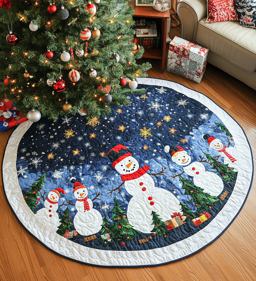 Frosty Charm Quilted Round Mat House Decor Christmas Ideas For Girlfriend