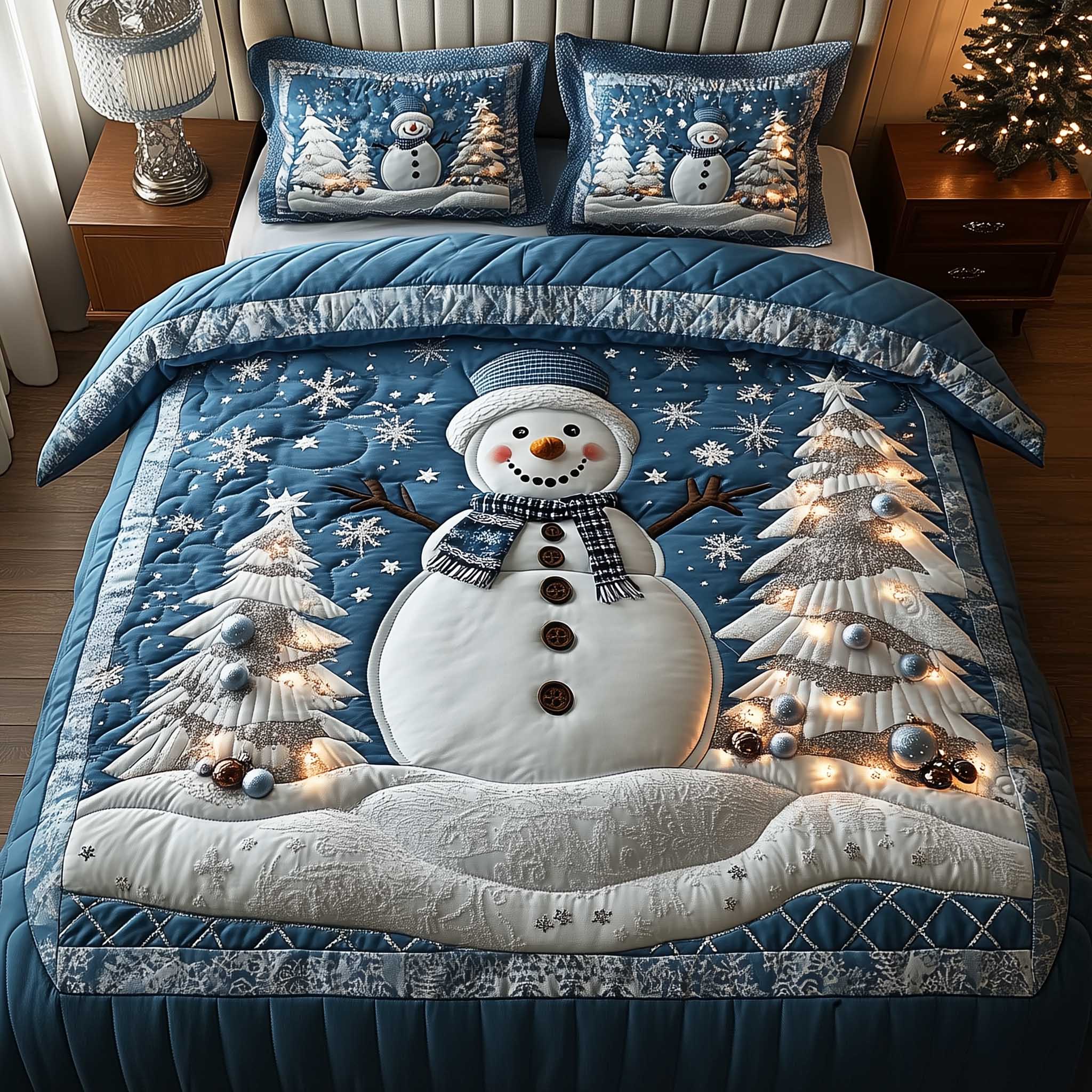 Frosty Friends Quilted Bedding Set Cute Christmas Bedrooms Awesome Christmas Gifts 2026