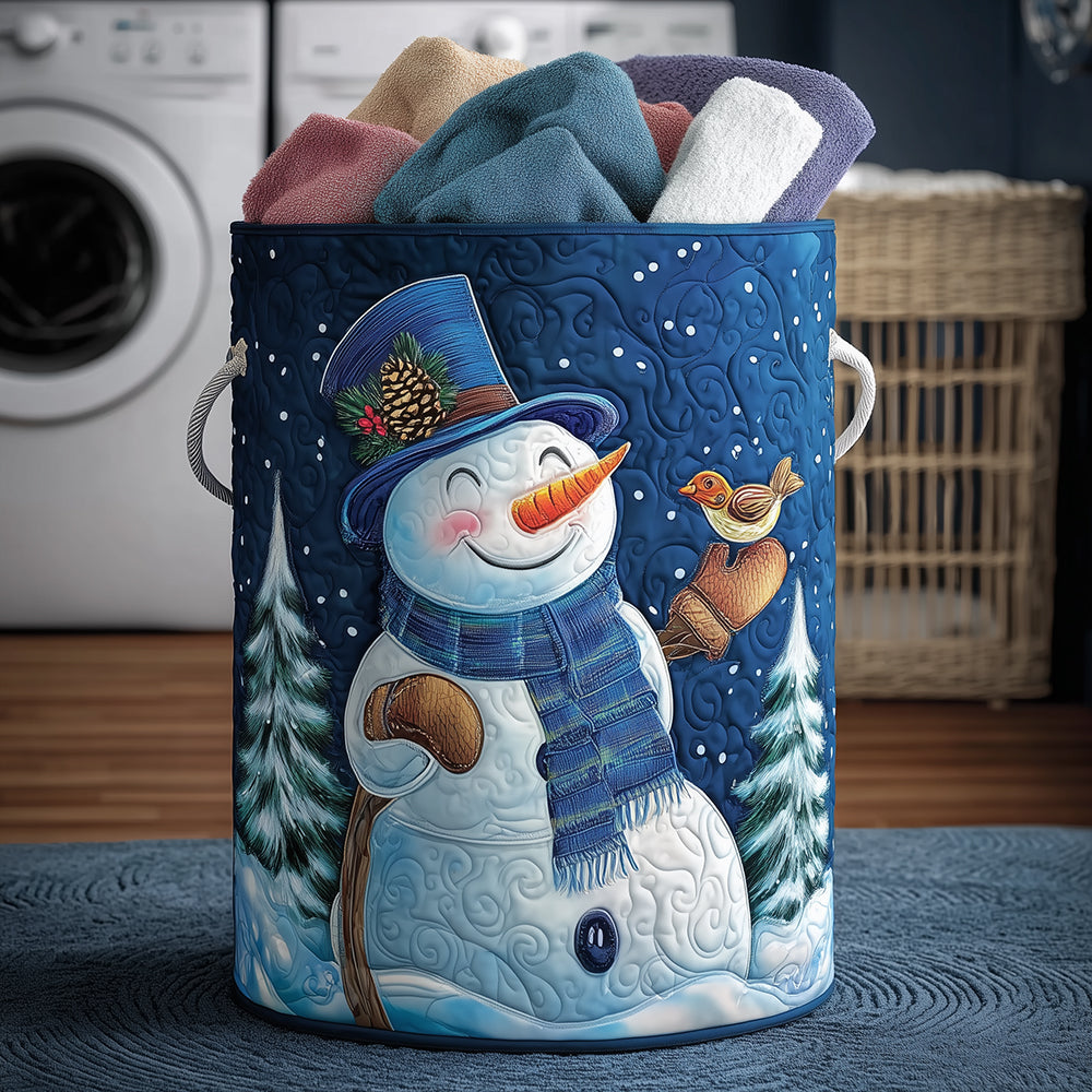 Frosty Friends Quilted Laundry Basket Best Dirty Clothes Hamper Family Gift Ideas For Christmas