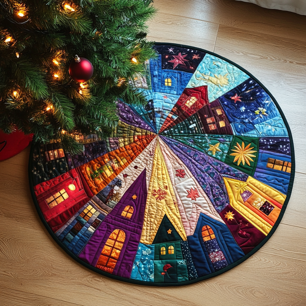 Frosty Fun Quilted Round Mat Large Round Rugs Best Christmas Gifts For Women