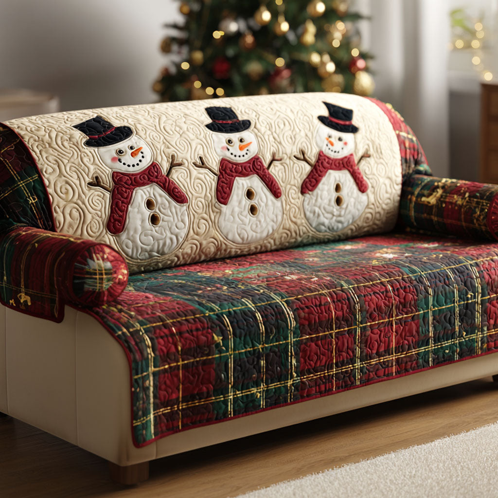Frosty Plaid Quilted Sofa Cover Couch And Sofa Covers Christmas Ideas For Mom