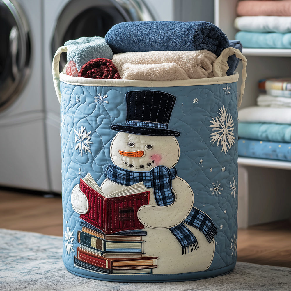 Frosty Reading Quilted Laundry Basket Unique Laundry Basket Family Xmas Presents
