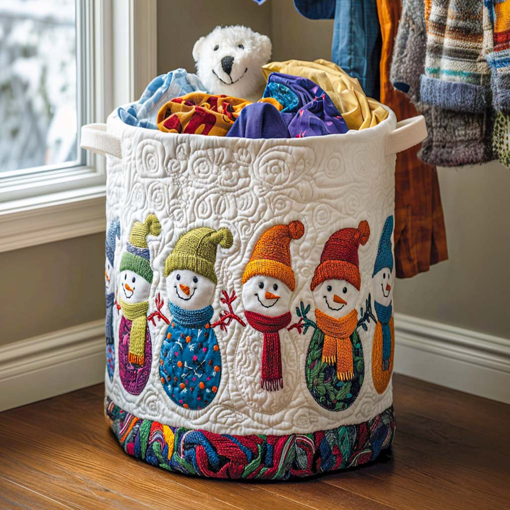 Frosty Smiles Quilted Laundry Basket The Laundry Basket Christmas Presents For Mom