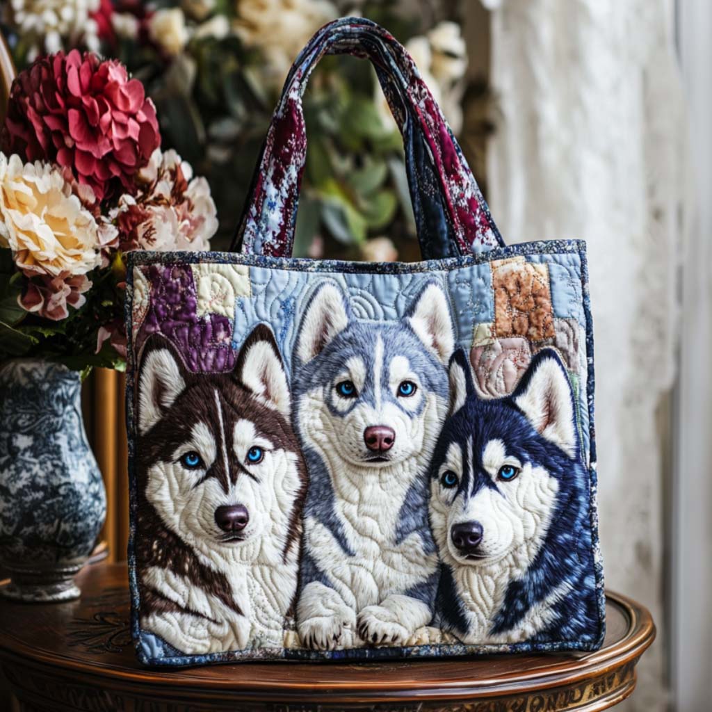 Frosty Trio Quilted Tote Bag Trendy Shoulder Bags Christmas Gifts For My Girlfriend
