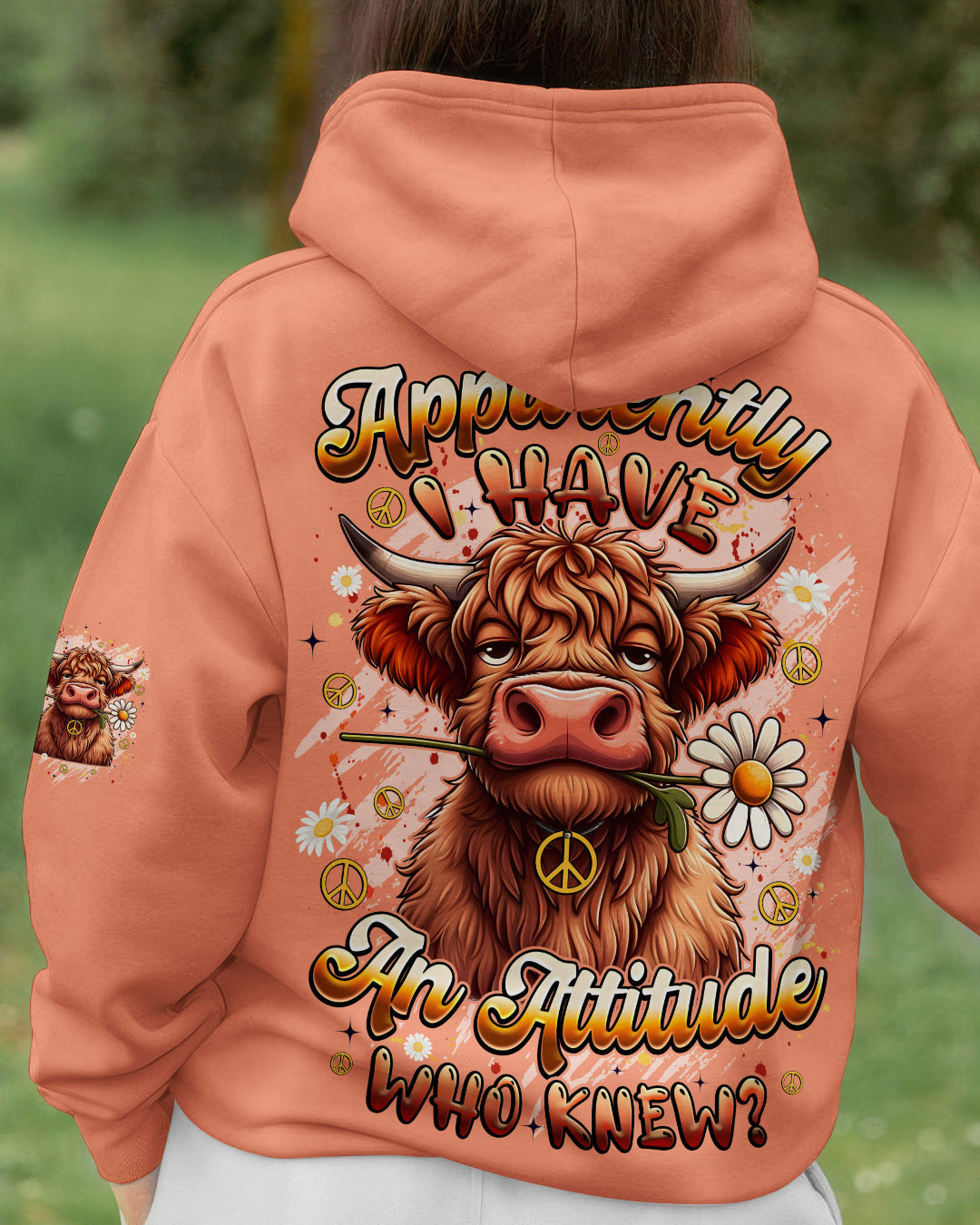 Fun Cow Apparently I Have An Attitude Hoodie Cute Farm Animal Pullover Gift For Cow Lovers