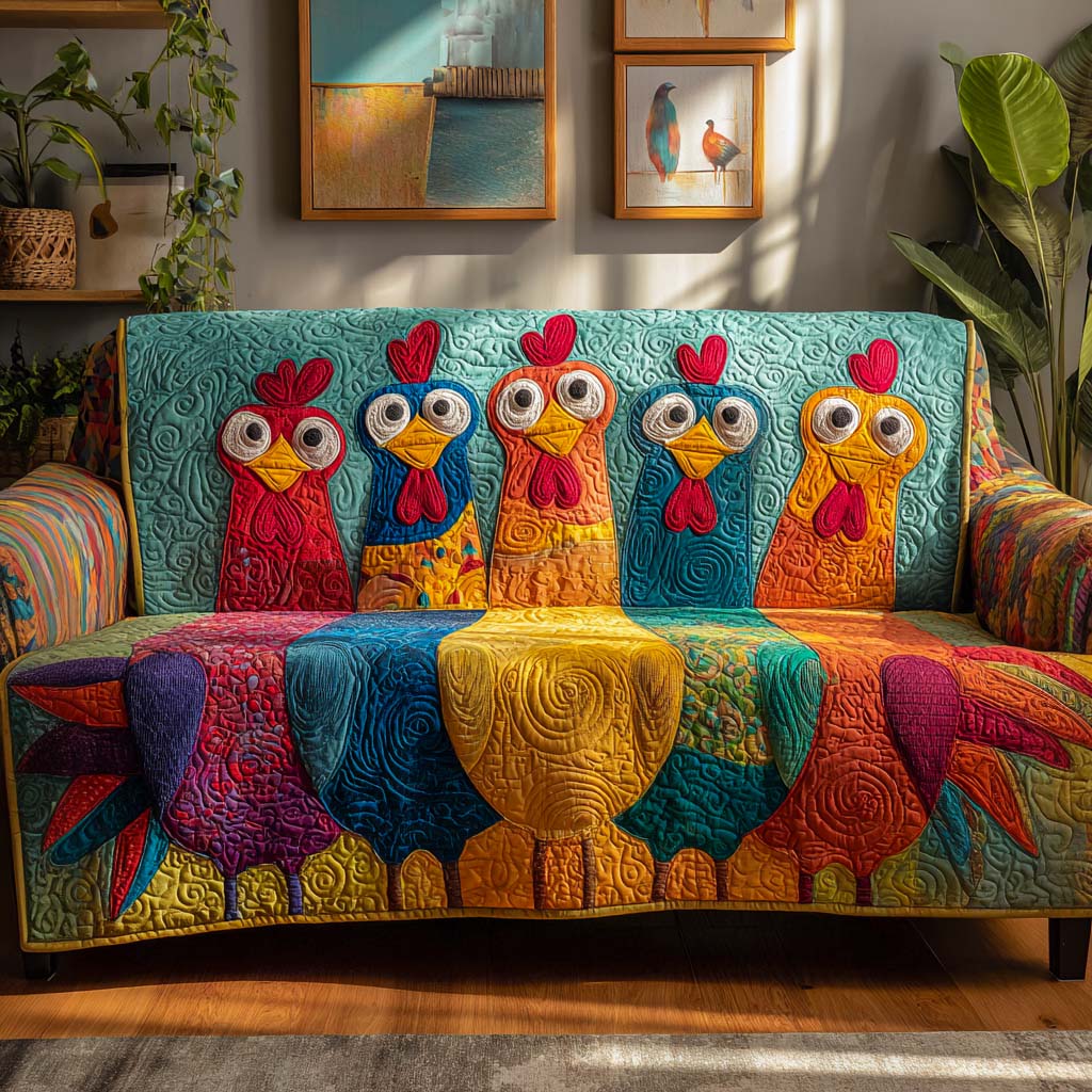 Funky Feather Squad Quilted Sofa Cover Sofa Seat Covers Gift Ideas For Farmers