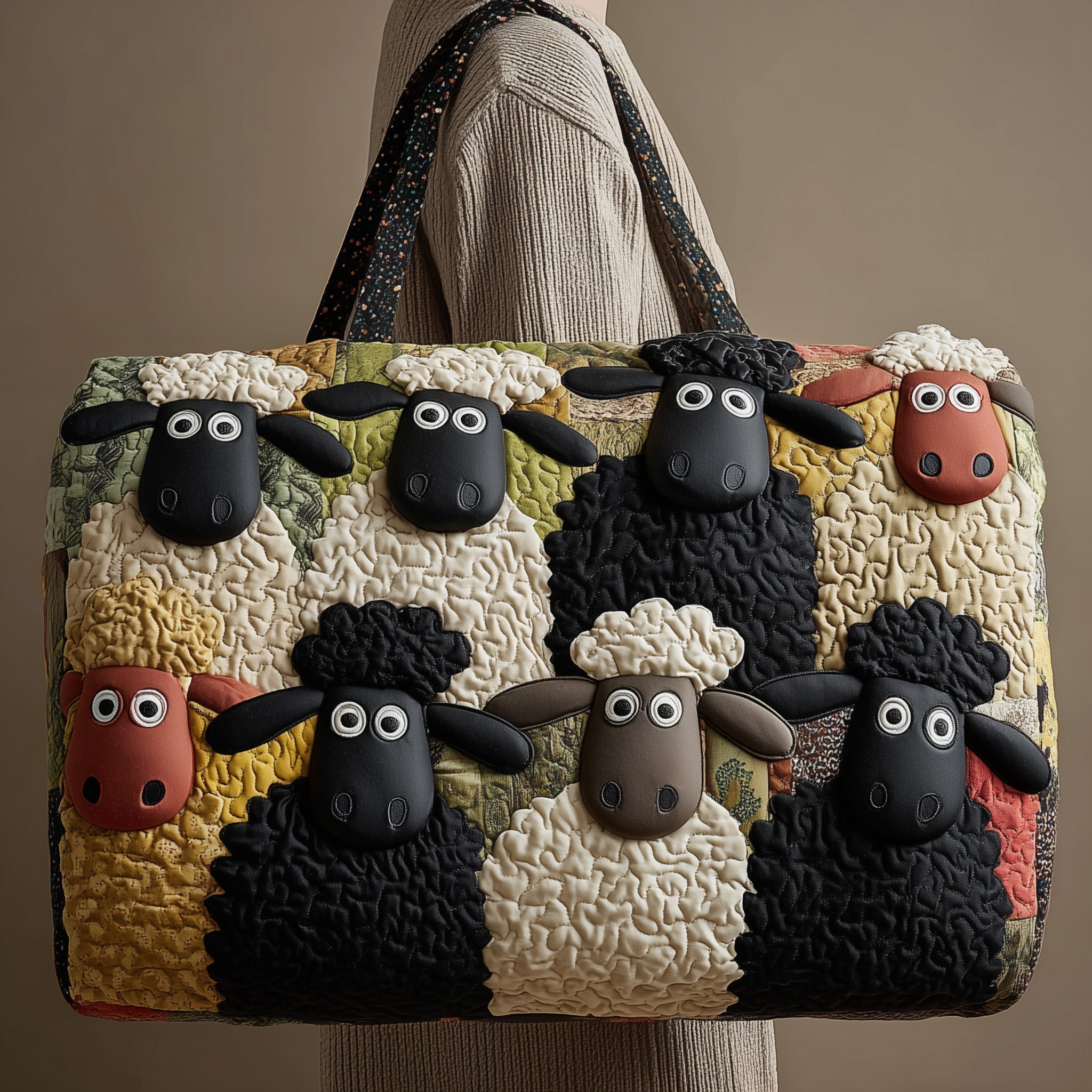 Funky Sheep Quilted Duffle Bag Best Duffel Bag For Women Creative Gifts For Mom