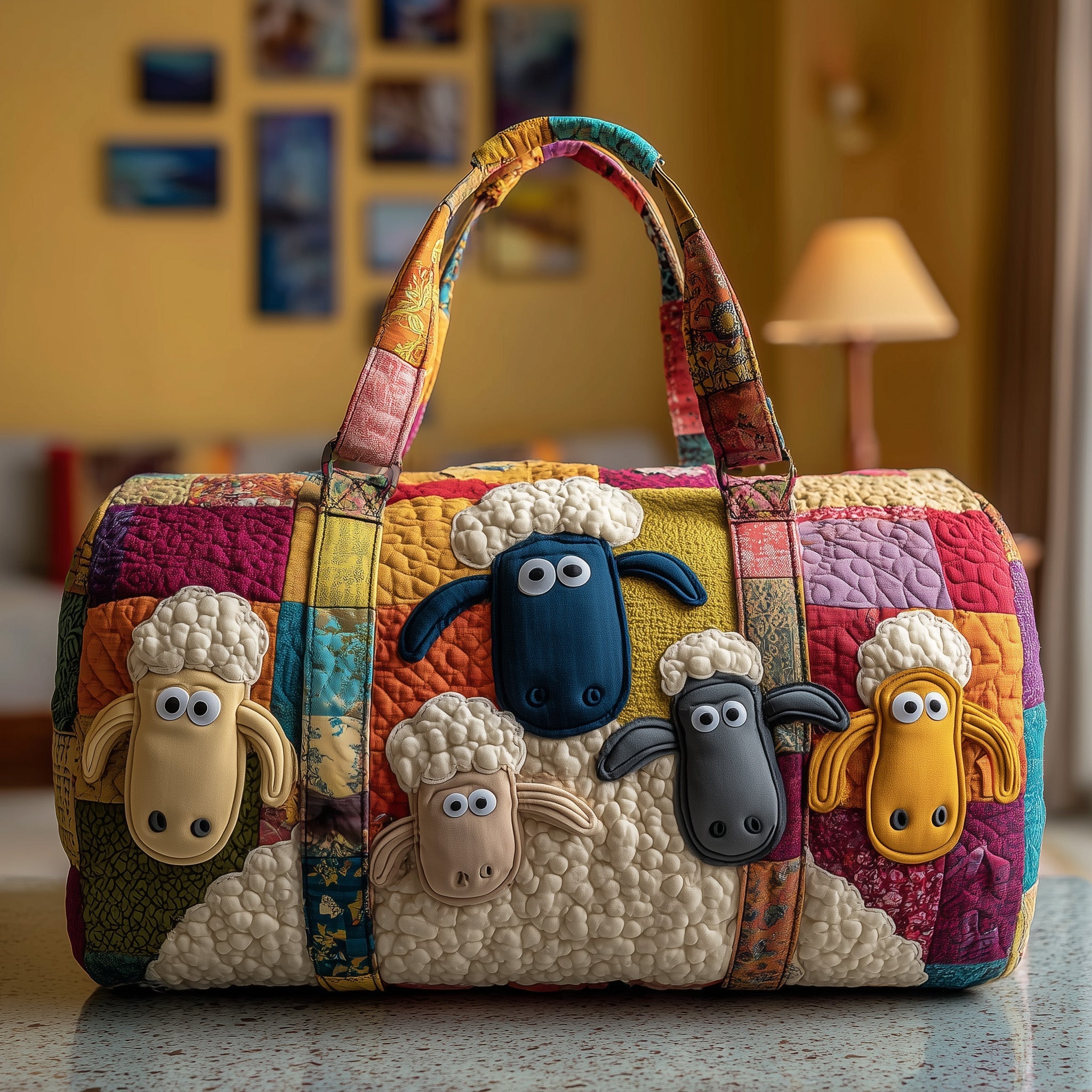 Funky Sheep Quilted Duffle Bag Weekender Duffel Bag Women Great Mother's Day Gifts For Wife