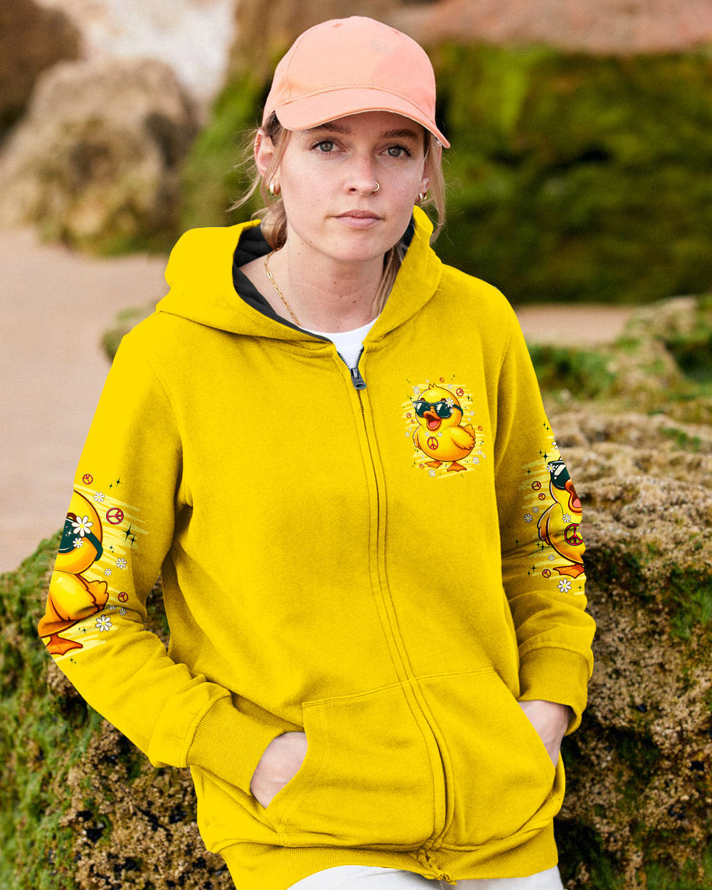 Funny Duck Apparently I Have An Attitude Zip Hoodie Cute Animal Pullover Gift For Duck Lovers