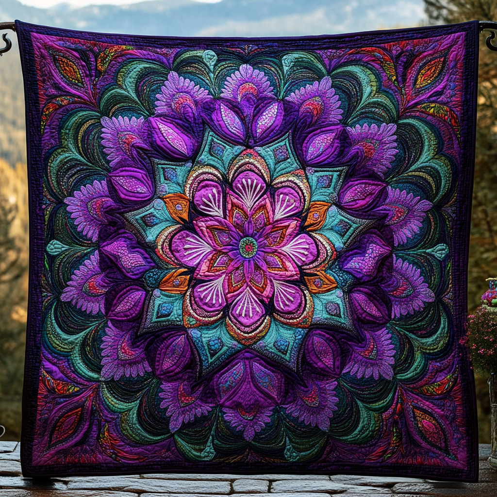 Galactic Petals Quilted Blanket Bedroom Decor Best Mothers Day Gift Ideas