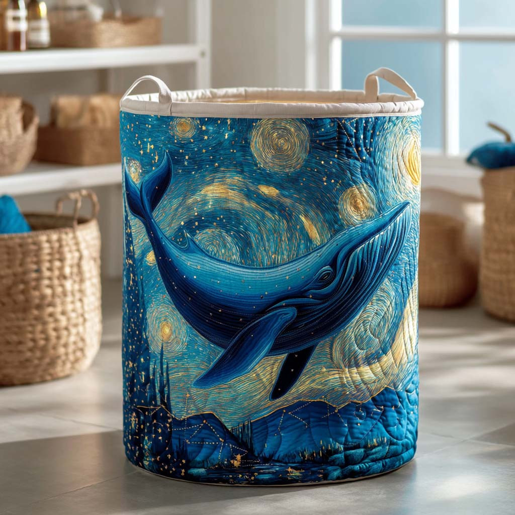 Galaxy Whale Quilted Laundry Basket Laundry Clothes Basket Whale Gifts For Him Her