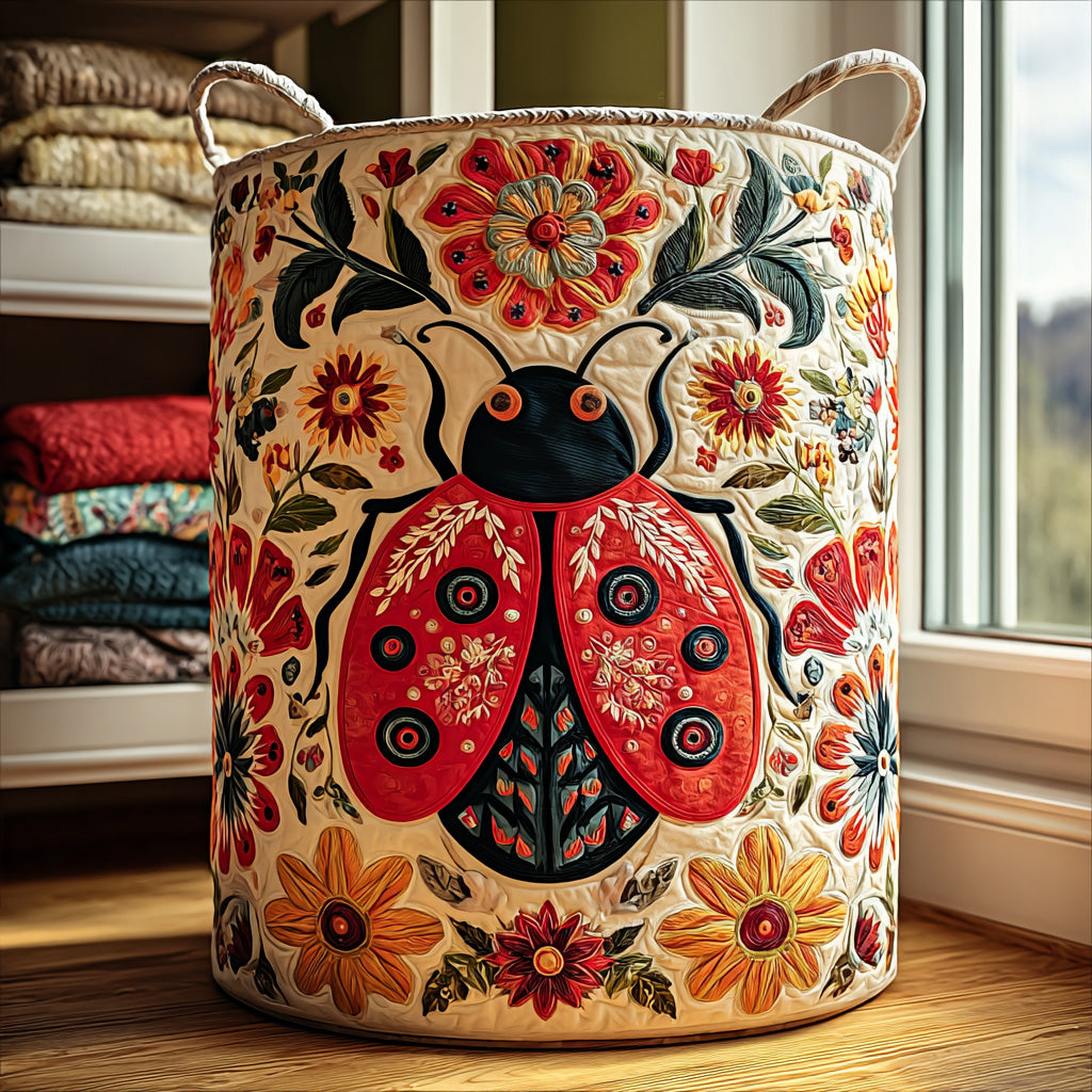 Garden Charm Quilted Laundry Basket Dirty Laundry Basket Dragonfly Gift For Adults
