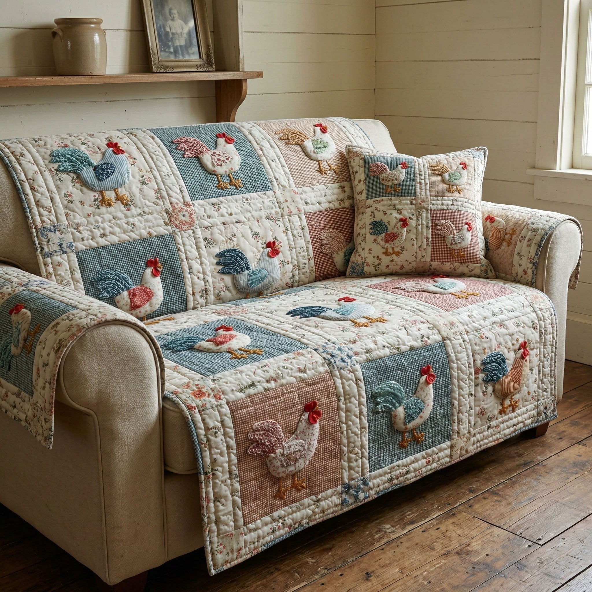 Garden Coop Quilted Sofa Cover Living Room Sofa Covers Presents For Chicken Lovers