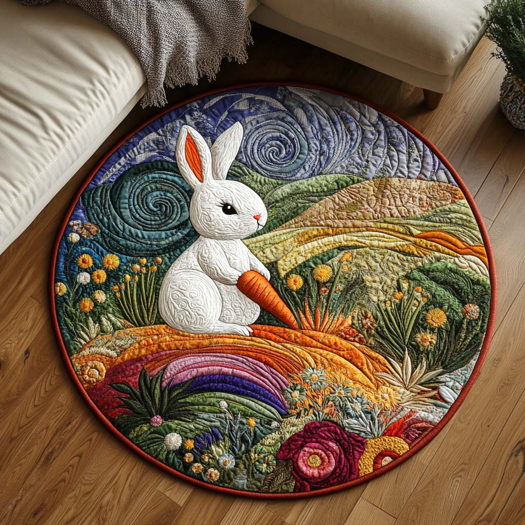 Garden Leap Quilted Round Mat Round Carpet Mats Presents For Rabbit Owners