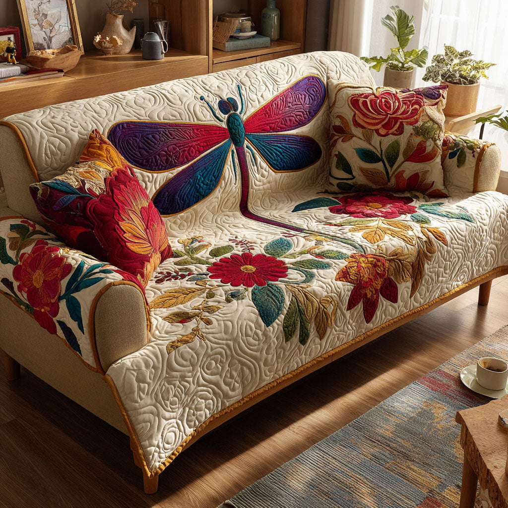 Garden Muse Quilted Sofa Cover Couch And Sofa Covers Cute Dragonfly Lover Ideas For Gifts
