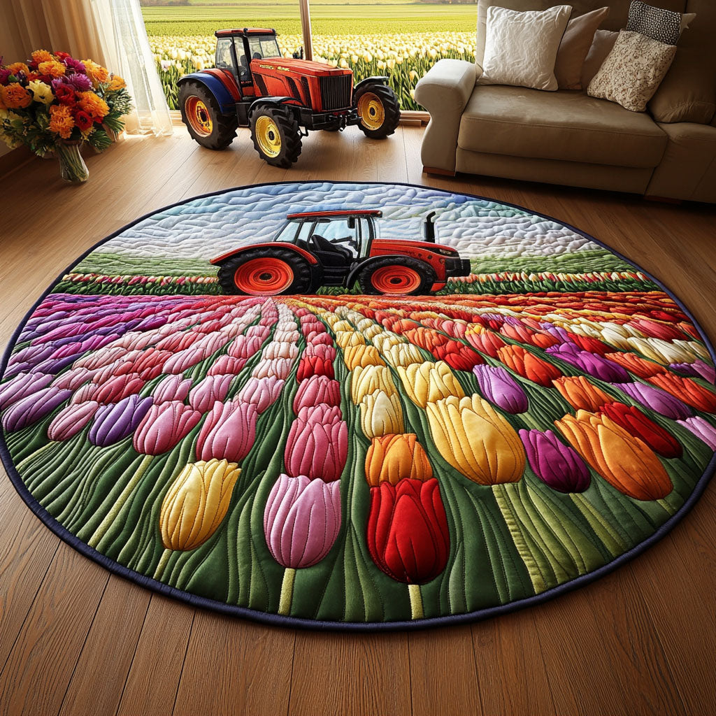 Garden of Hues Quilted Round Mat Round Matts Unique Gifts For Mother