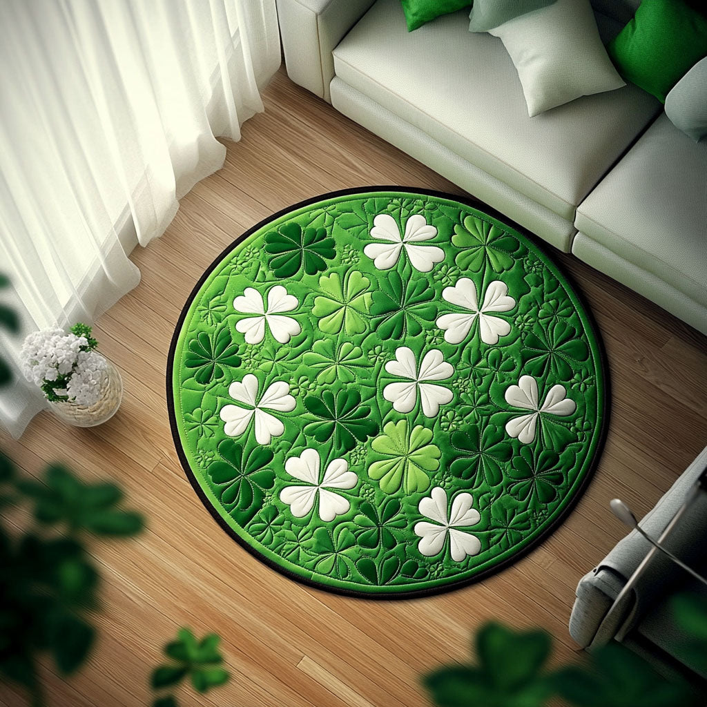 Garden of Luck Quilted Round Mat Circle Rugs Large St Patrick's Gift Ideas