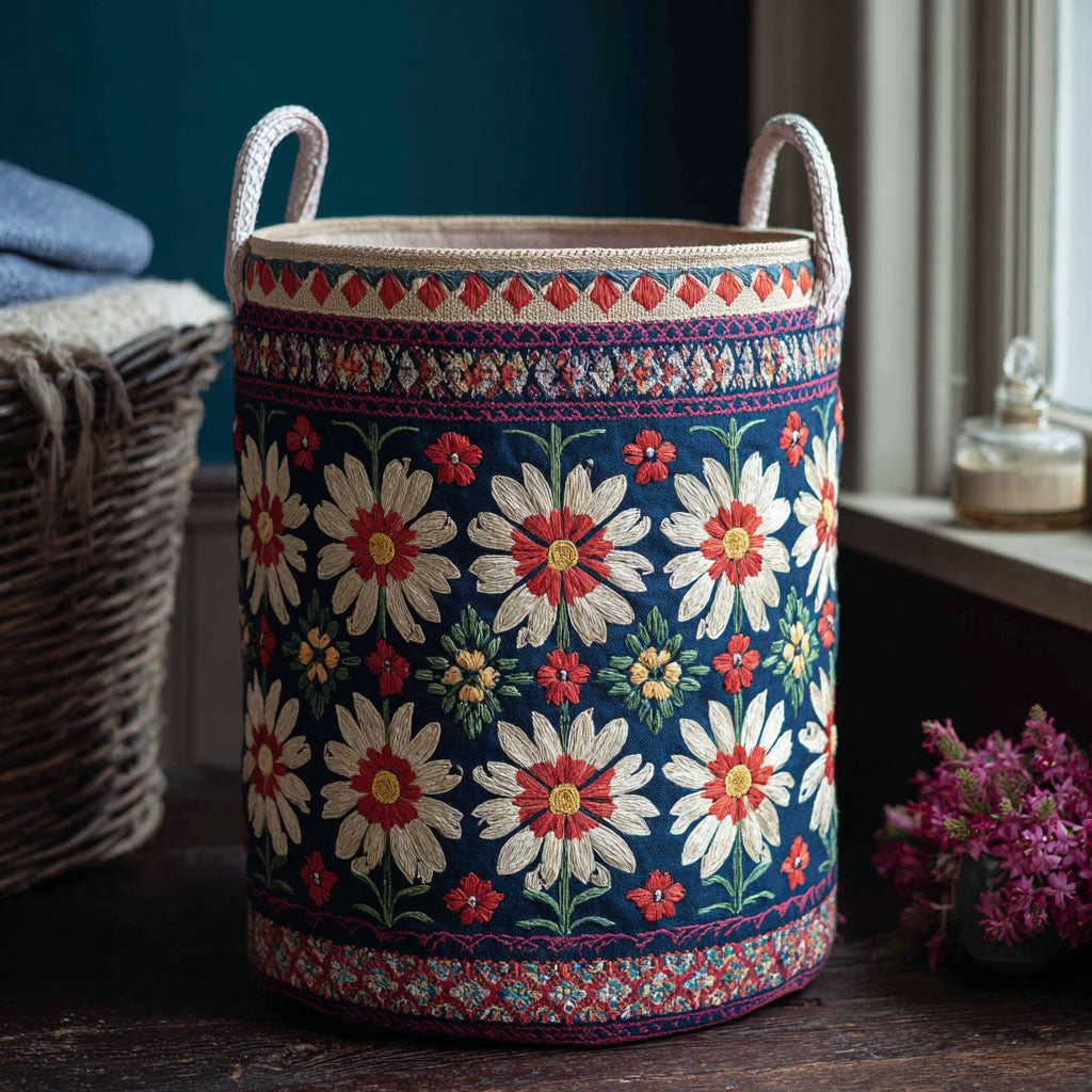 Garden Path Quilted Laundry Basket Best Clothes Hamper Mother's Day Gift Ideas