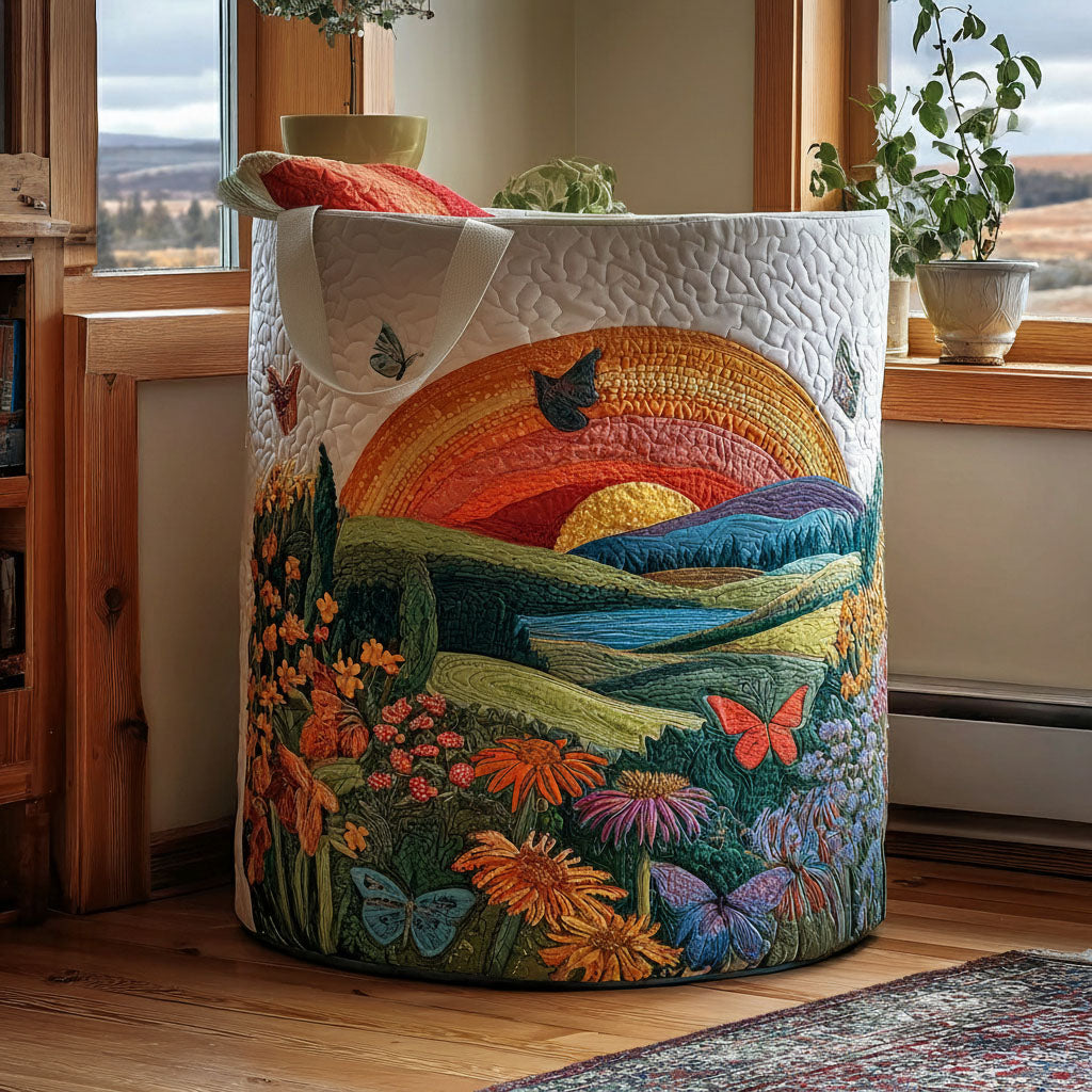 Garden Sunrise Quilted Laundry Basket Laundry Hamper Basket Cool Mothers Day Gifts