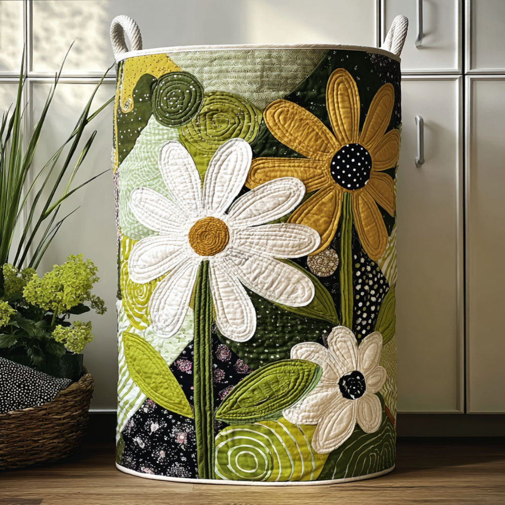 Garden Whirl Quilted Laundry Basket Foldable Clothes Hamper Presents For Stepmom