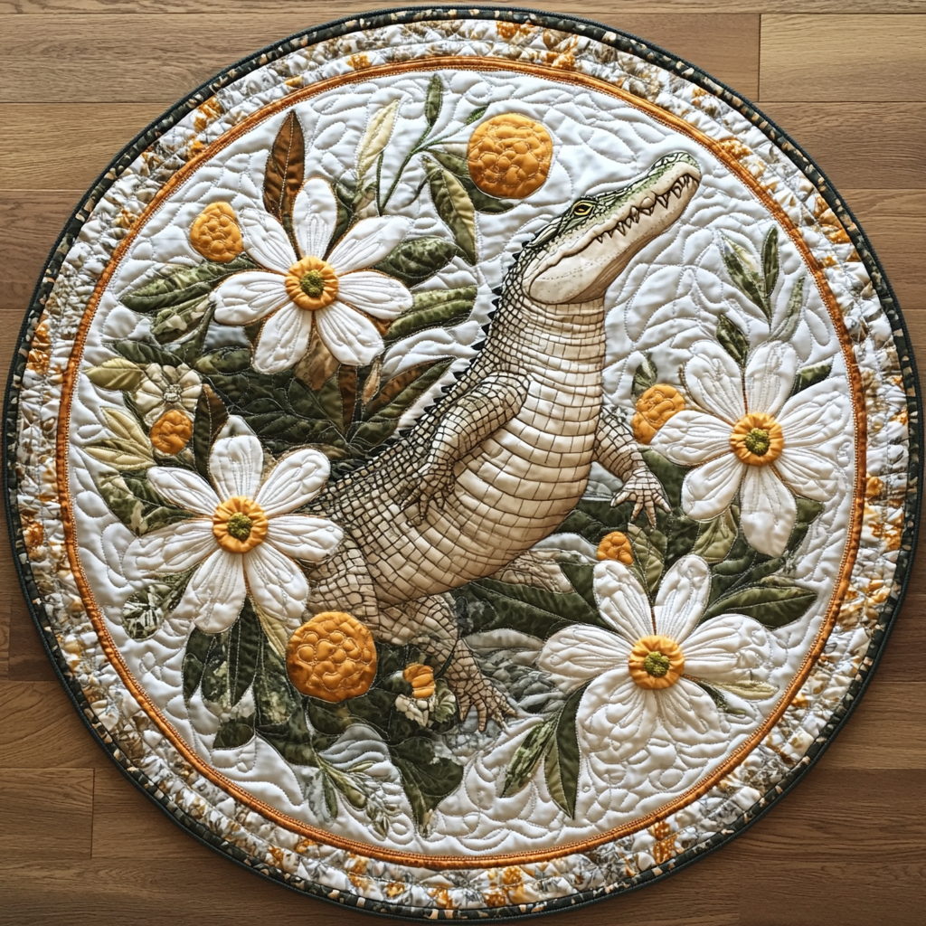 Gator Legends Quilted Round Mat House Decor Gifts For Dads Who Have Everything