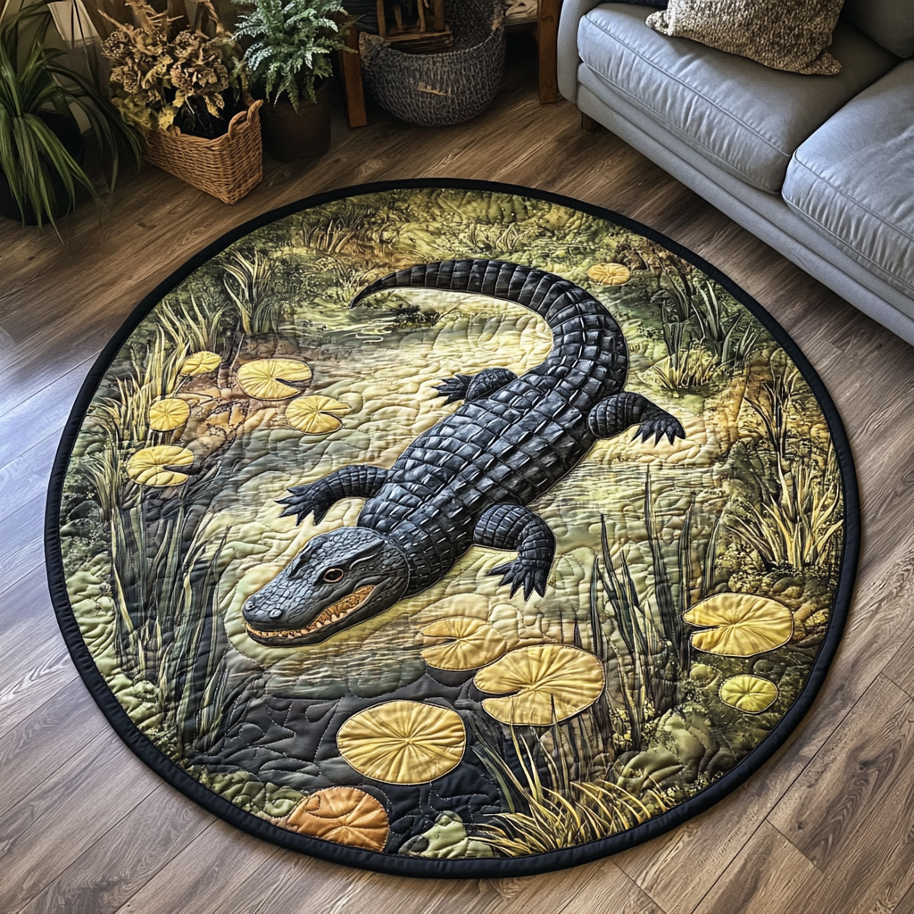 Gator Trails Quilted Round Mat Living Room Theme Ideas Mother's Day Gifts From Grandkids