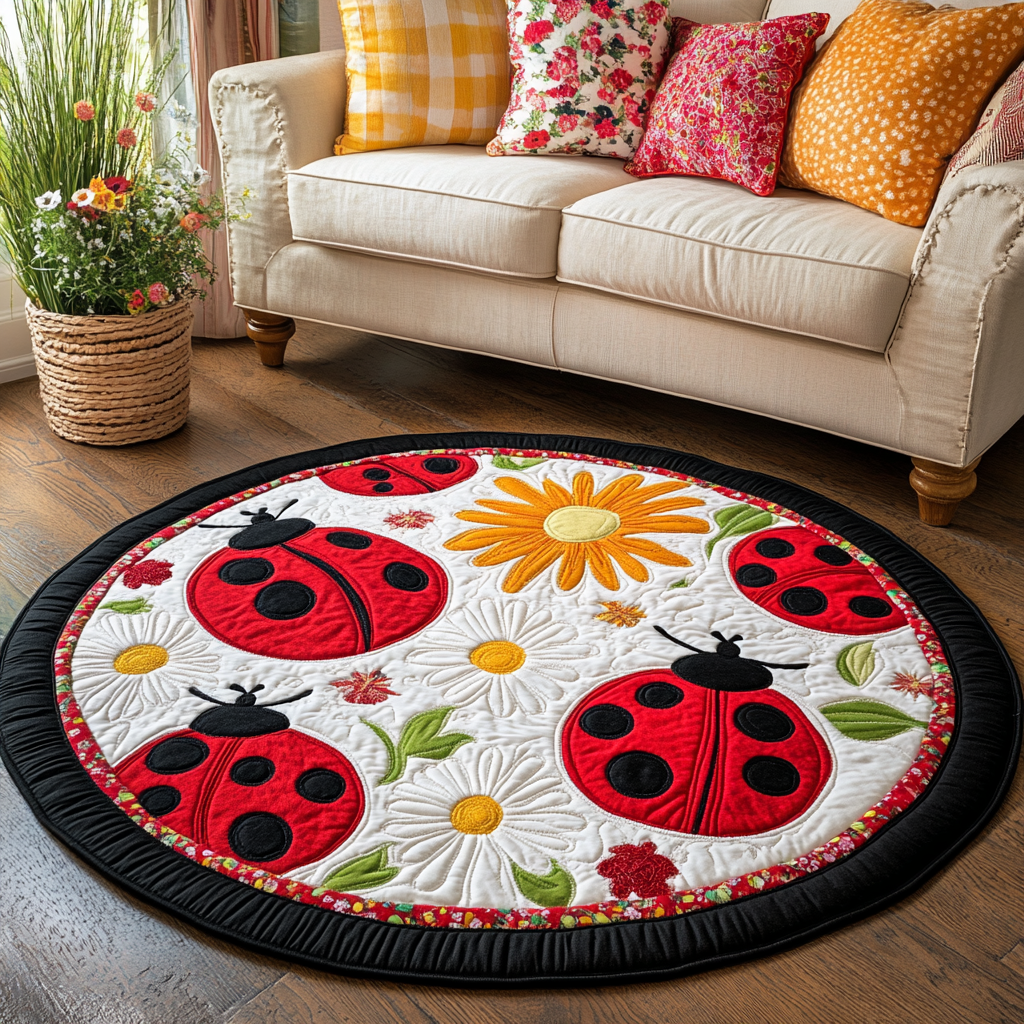 Gentle Bug Quilted Round Mat Home Decor Stores Simple Father's Day Gift Ideas