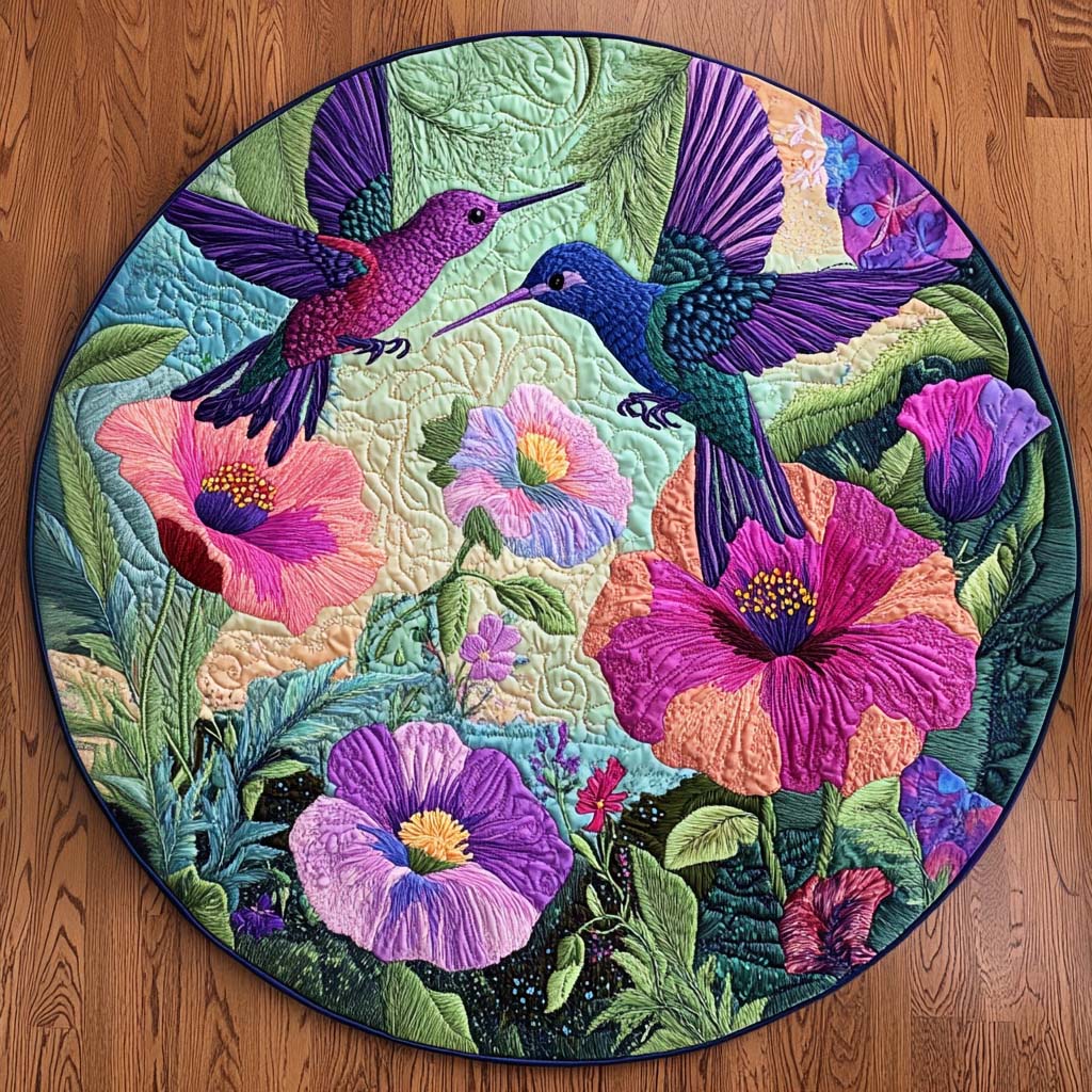 Gentle Hummingbird Breeze Quilted Round Mat Home Decor Shop Happy Mothers Day Gift