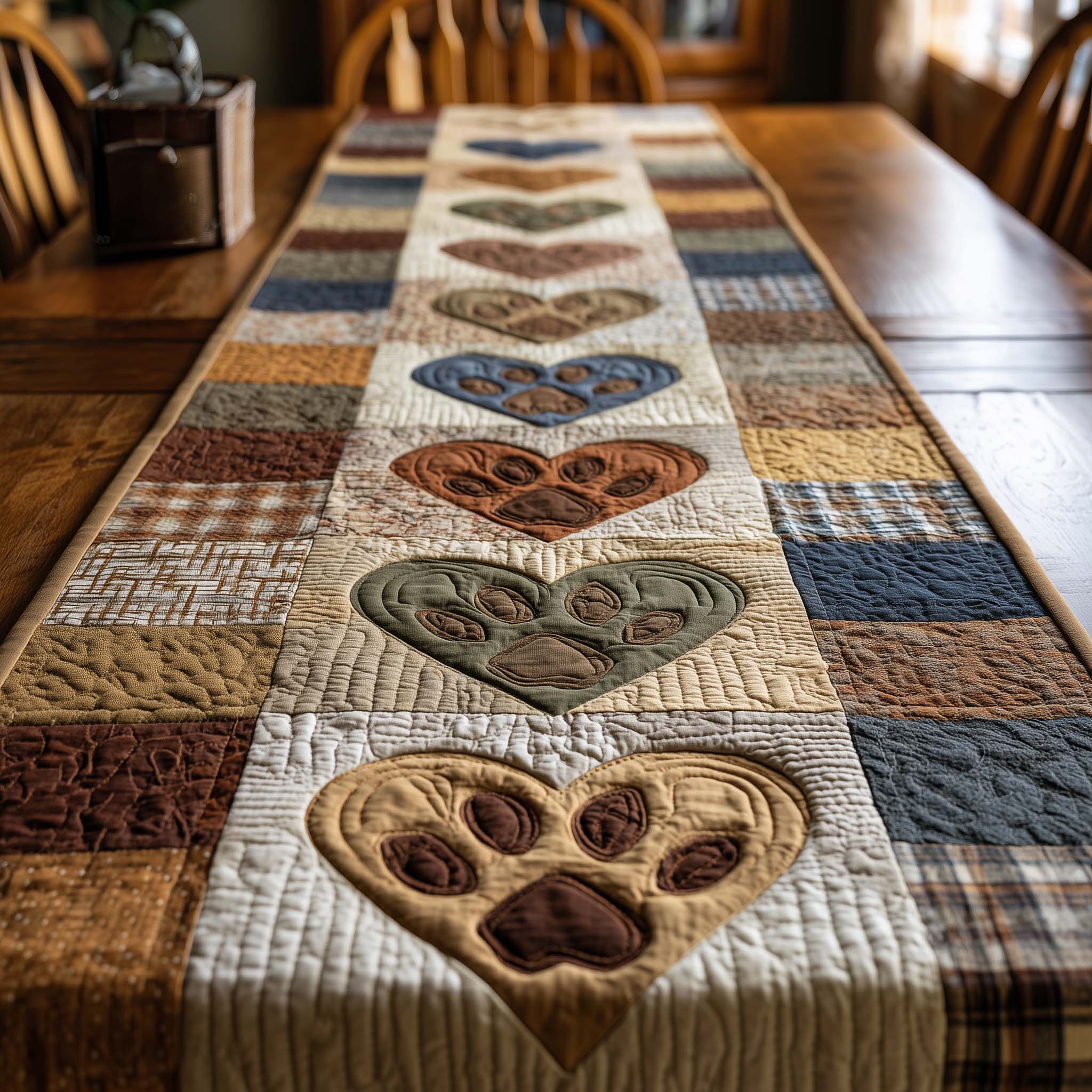 Gentle Paws Quilted Table Runner Simple Valentine Table Decor Valentine Day Presents For Wife