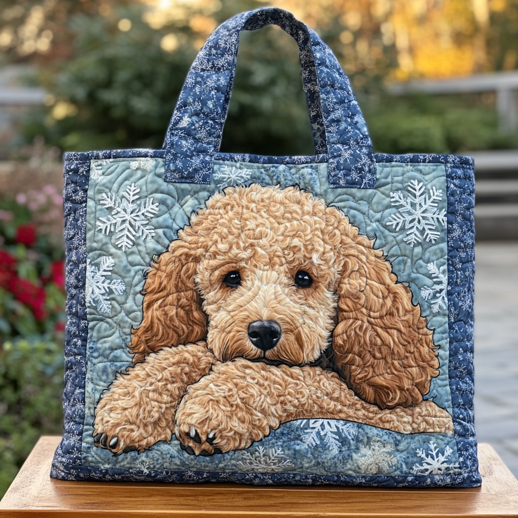 Gentle Poodle Quilted Tote Bag Best Everyday Tote Bag Special Birthday Gifts For Grandma