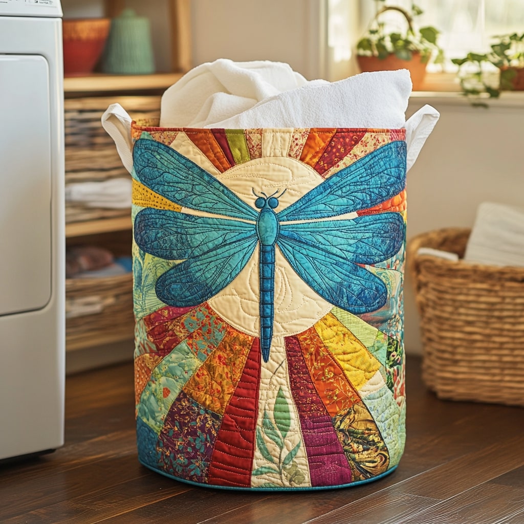 Gentle Wings Quilted Laundry Basket Best Laundry Hamper Best Dragonfly Presents