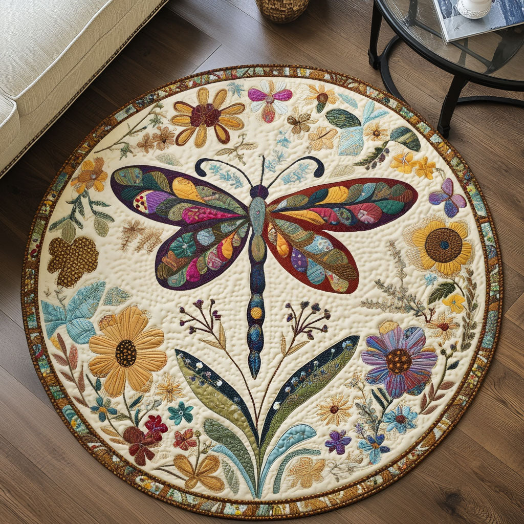 Gentle Wings Quilted Round Mat Home Decor Items Gift For Dragon Lover
