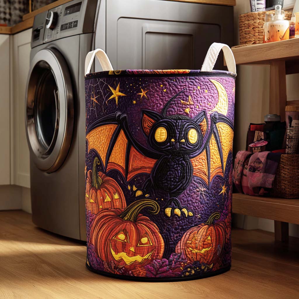 Ghostly Shadows Quilted Laundry Basket Unique Laundry Hamper Halloween Gifts For Girlfriend