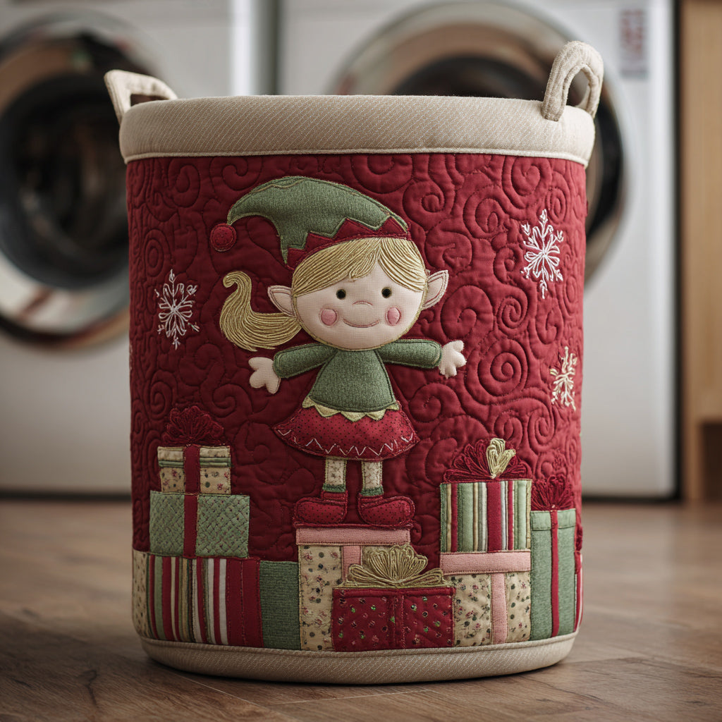 Gift Giving Elf Quilted Laundry Basket Home And Decor Good Christmas Gifts For Grandparents