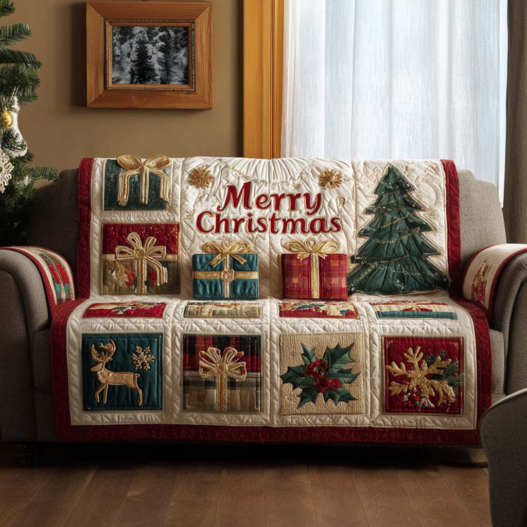 Gift Season Quilted Sofa Cover Christmas Family Room Decor Awesome Christmas Gifts