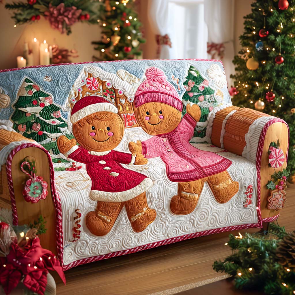 Gingerbread Cozy Hug Quilted Sofa Cover Living Room Decor Ideas Things To Get For Christmas