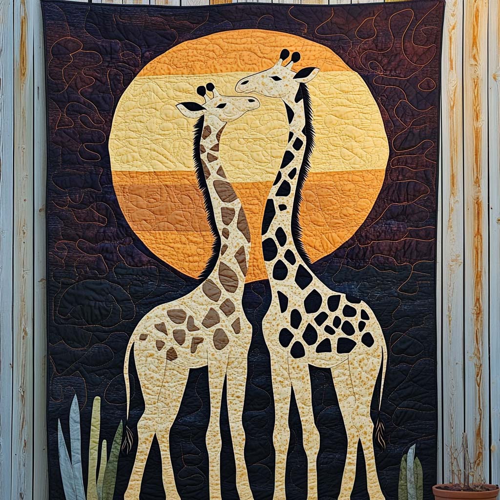 Giraffe Sunset Romance Quilted Blanket Bedding Ideas Giraffe Gift Items